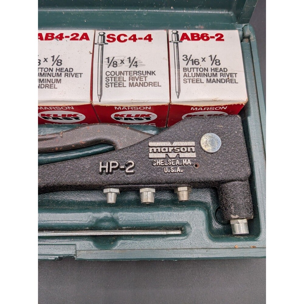 Marson 39001 Marson HP2 Riveter Rivet Gun Kit In Case with Klik Fast Rivets - Picture 3 of 13
